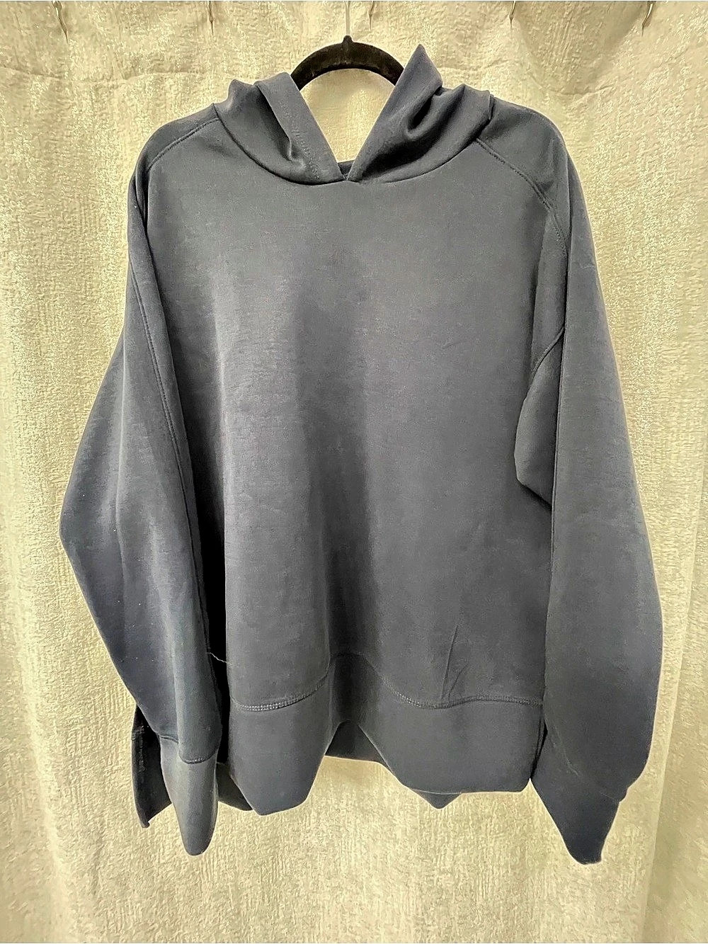 Scuba Oversized Side-Slit Hoodie Navy